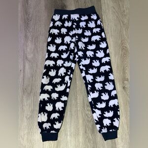 Elephant Print Kids Pajama Bottoms - Navy and White Size 8